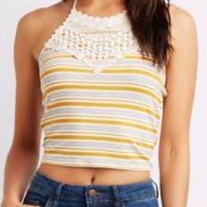 Charlotte Russe Stripped croptop tank